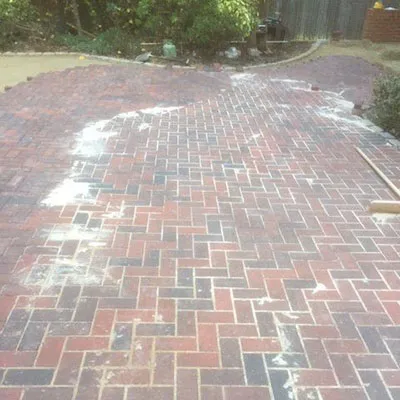block paved driveway